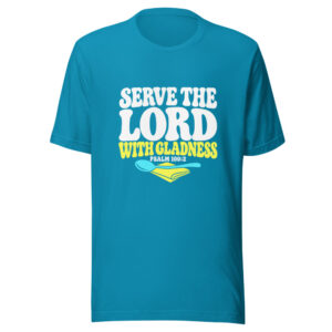 Serve The Lord With Gladness Graphic Tee mockup 1 Serve The Lord With Gladness Graphic Tee front view