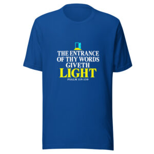 The Entrance Of Thy Words Giveth Light Graphic Tee mockup 1 The Entrance Of Thy Words Giveth Light Graphic Tee front view