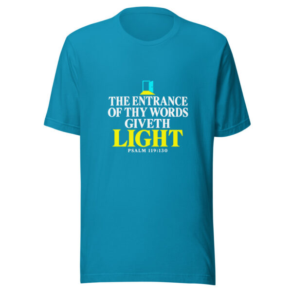 The Entrance Of Thy Words Giveth Light Graphic Tee mockup 2 The Entrance Of Thy Words Giveth Light Graphic Tee mockup 2