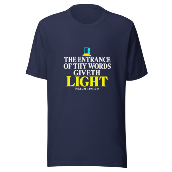 The Entrance Of Thy Words Giveth Light Graphic Tee mockup 6 The Entrance Of Thy Words Giveth Light Graphic Tee mockup 6