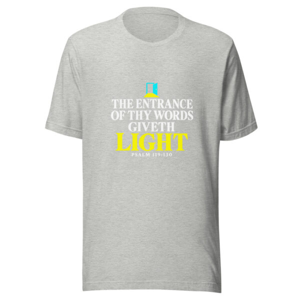 The Entrance Of Thy Words Giveth Light Graphic Tee mockup 7 The Entrance Of Thy Words Giveth Light Graphic Tee mockup 7